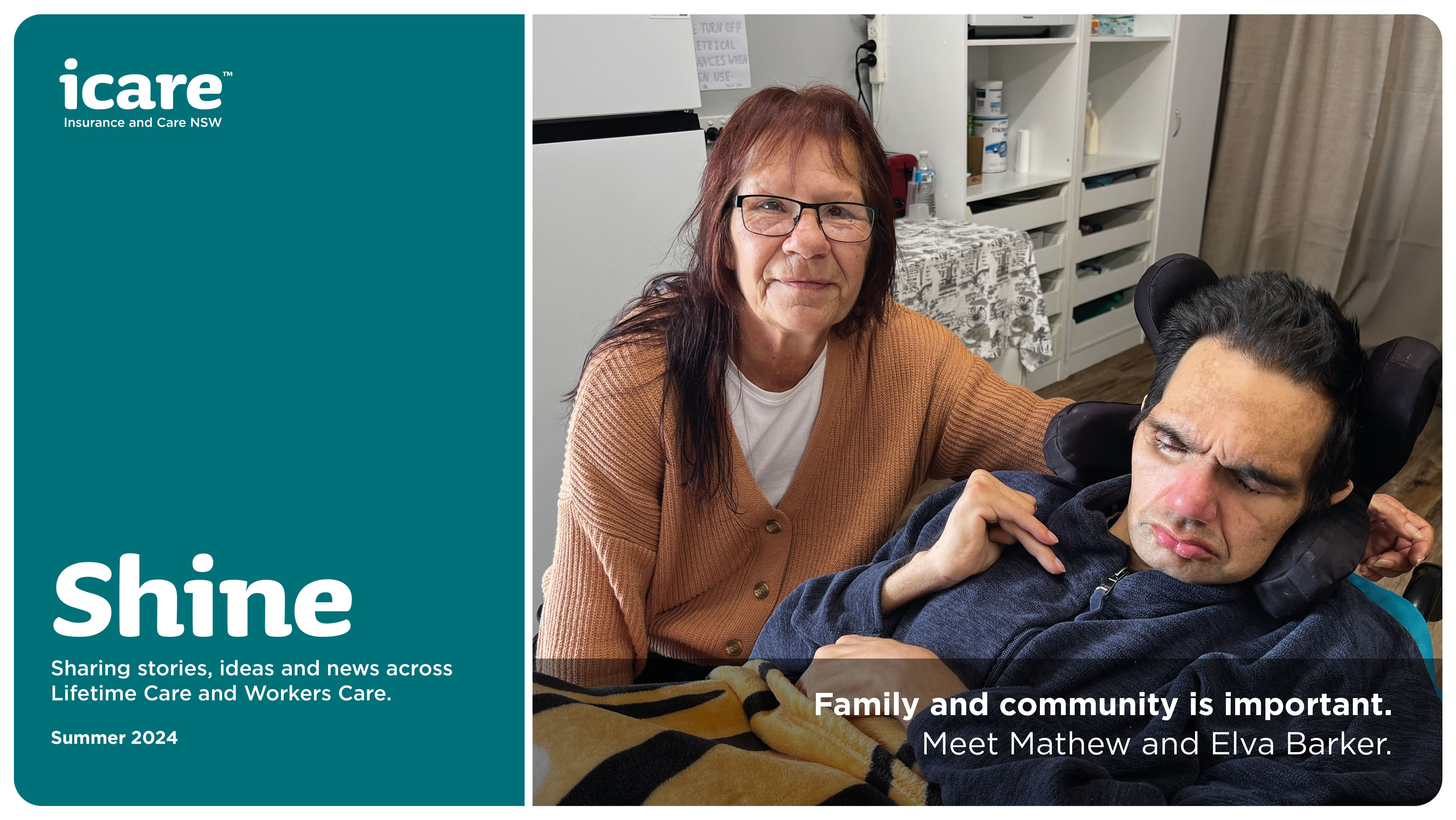 Mathew and Elva feature on the Shine Magazine summer 2024 edition, read their story of caring and community